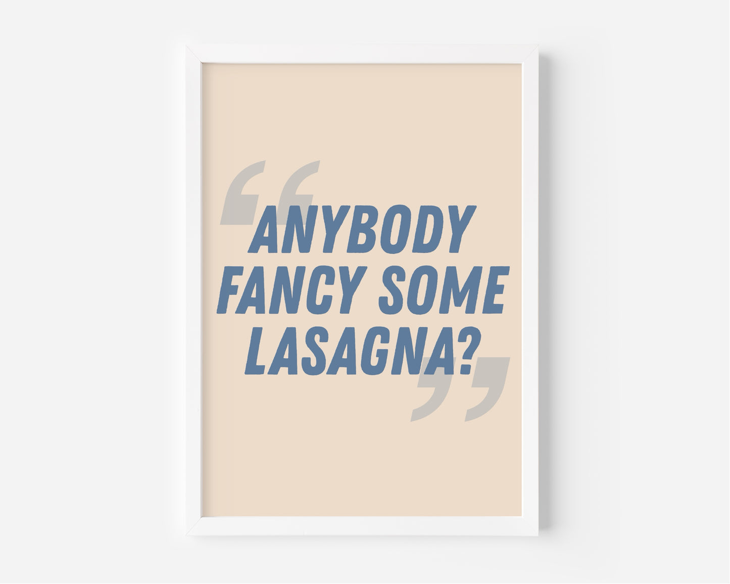 Anybody Fancy Some Lasagna? (Oasis inspired) A4 Lyric Art Print