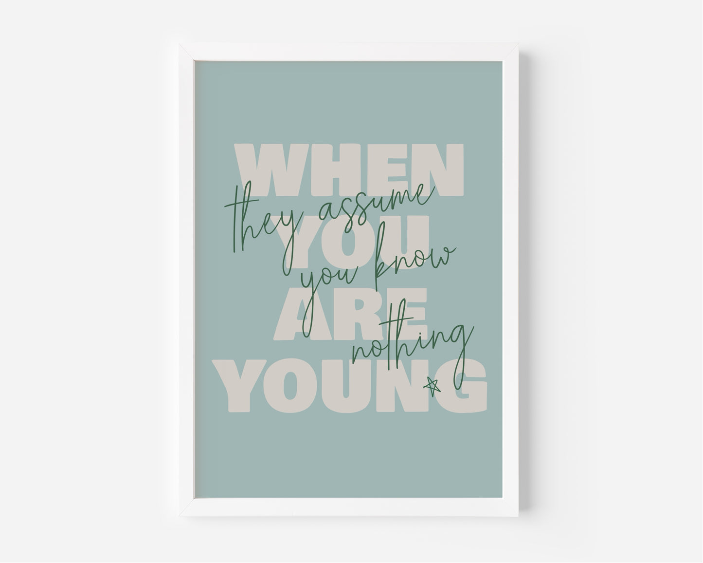 When You Are Young They Assume You Know Nothing (Taylor Swift) A4 Lyric Art Print