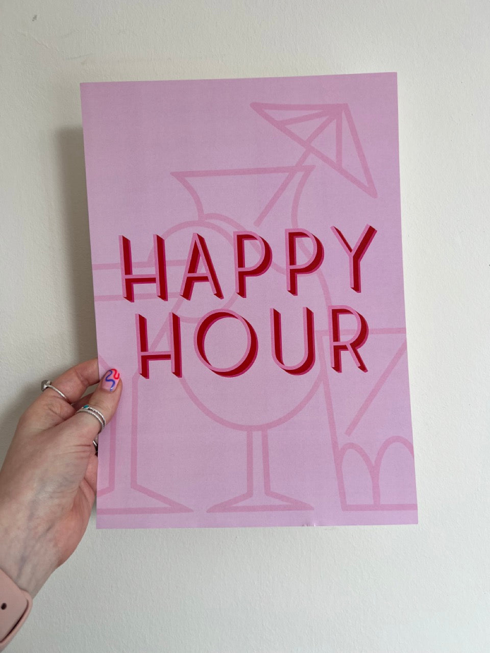 SAMPLE/SECONDS SALE - Happy Hour Cocktail A4 Art Print