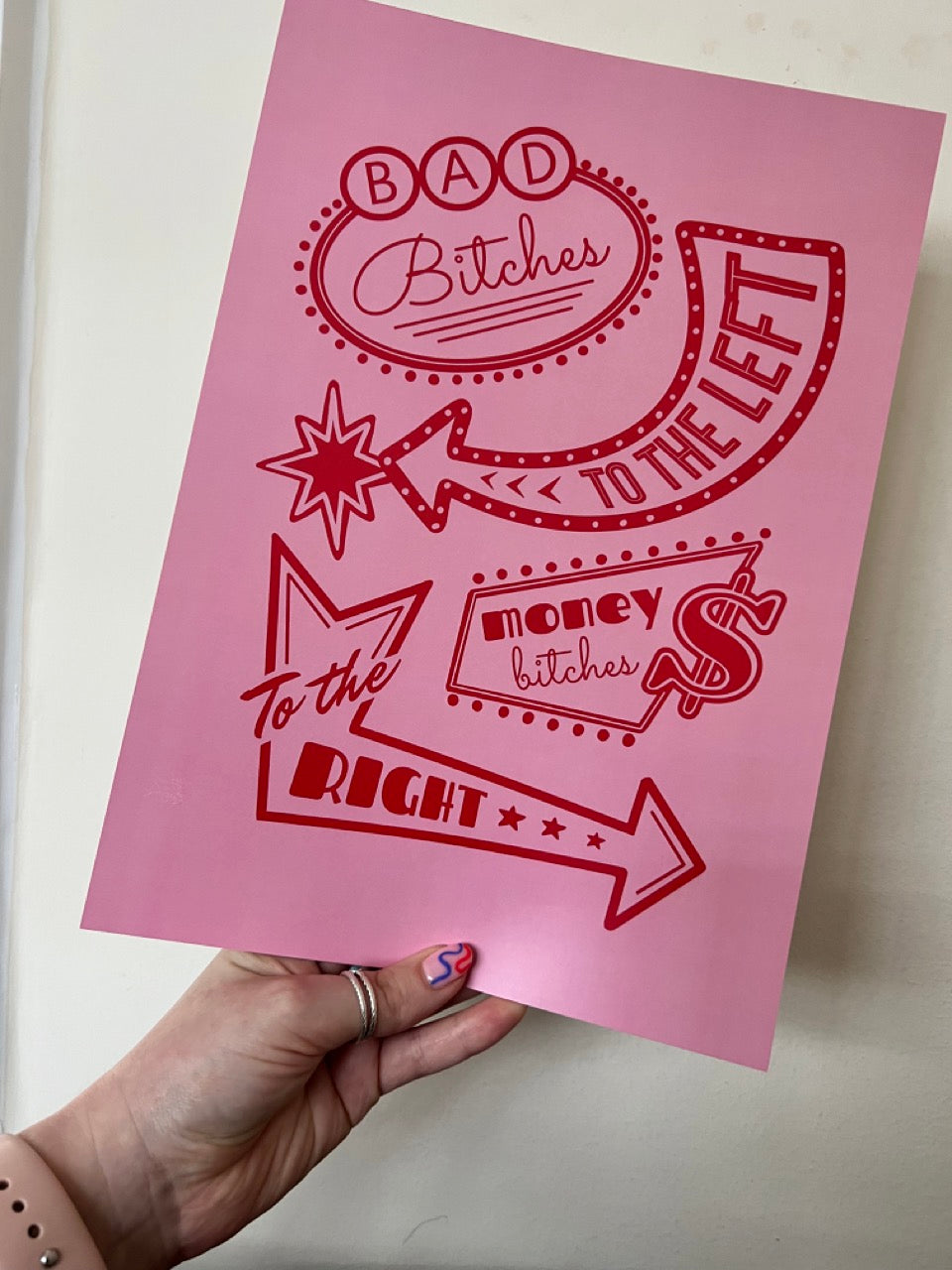 SAMPLE/SECONDS SALE Pure Honey (Beyonce inspired) A4 Lyric Art Print - Pink