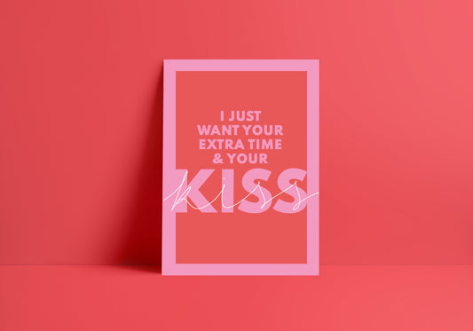 SAMPLE/SECONDS SALE - Kiss (Prince inspired) A4 Lyric Print