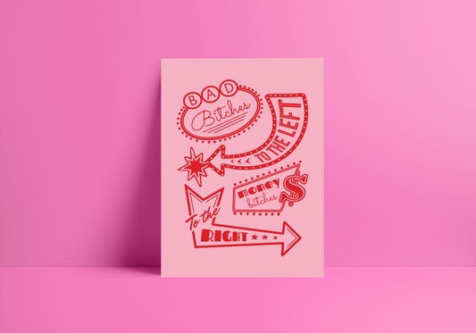 SAMPLE/SECONDS SALE Pure Honey (Beyonce inspired) A4 Lyric Art Print - Pink