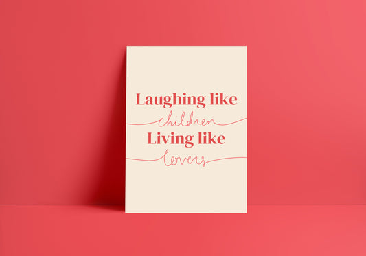 Laughing Like Children (Elton John inspired) A4 Lyric Print