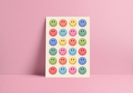 Rainbow Smiley Face A4 print