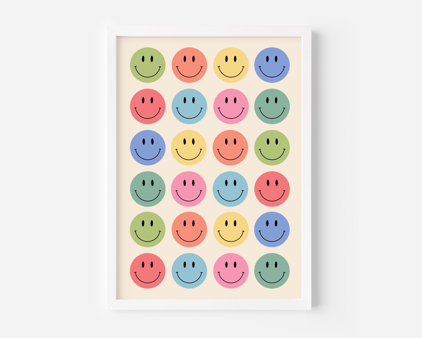 Rainbow Smiley Face A4 print
