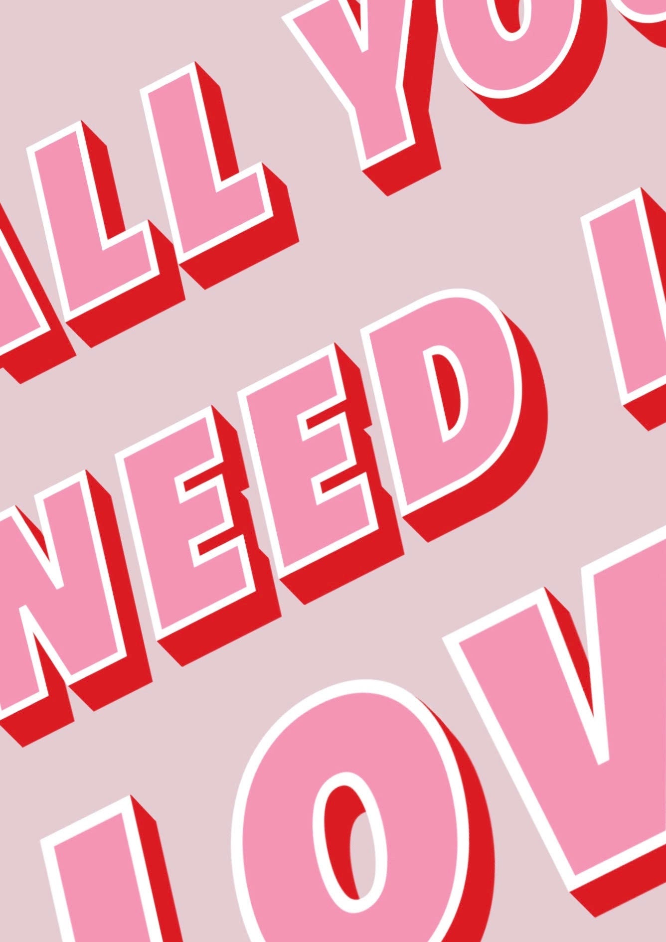 The Beatles All You Need Is Love Print - Colourful Lyric Quote Poster - A4 Poster - Typography Quote Prints