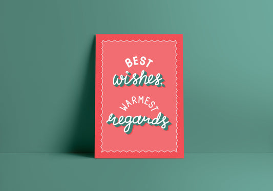 Best Wishes Warmest Regards Poster - Schitt's Creek Quote Print - David and Stevie Saying - A4 - Typography Quote Art Print