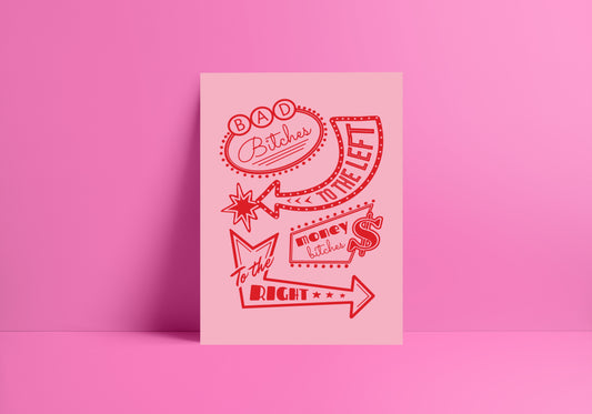 Pure Honey (Beyonce inspired) A4 Lyric Art Print - Pink