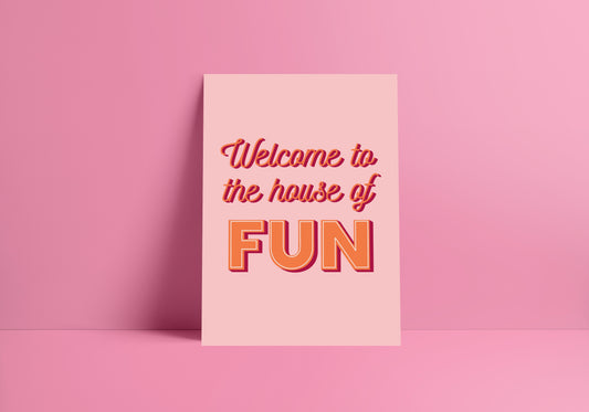 Welcome To The House Of Fun (Madness inspired) A4 Lyric Print