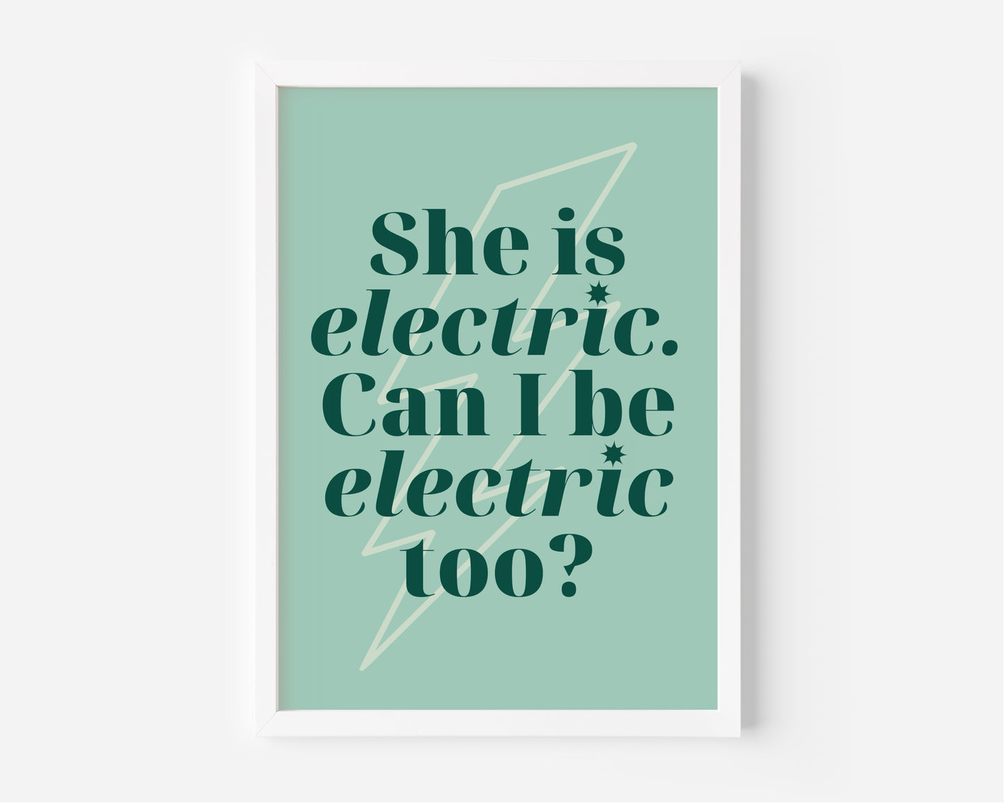 She's Electric (Oasis inspired) A4 Lyric Art Print