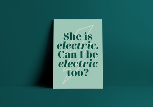 She's Electric (Oasis inspired) A4 Lyric Art Print