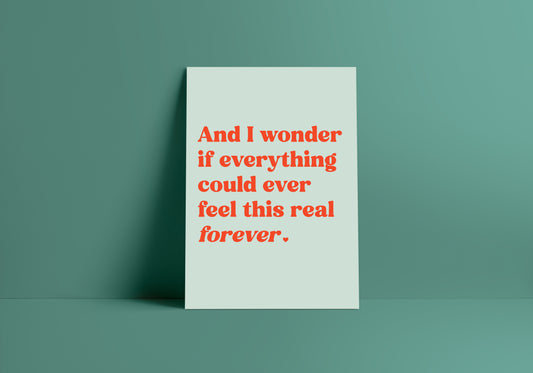 Everlong (Foo Fighters inspired) A4 Lyric Print