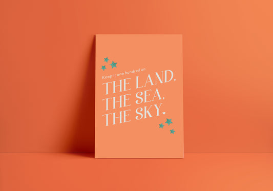 The Land, The Sea, The Sky (Taylor Swift inspired) A4 Lyric Art Print