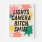 Lights Camera B*tch Smile (Taylor Swift inspired) A4 Lyric Art Print