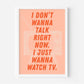 I Just Wanna Watch TV (Billie Eilish inspired) A4 Lyric Art Print