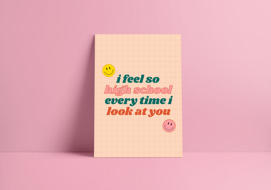 So High School (Taylor Swift inspired) A4 Lyric Art Print