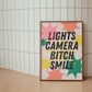 Lights Camera B*tch Smile (Taylor Swift inspired) A4 Lyric Art Print