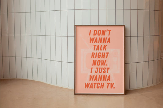 I Just Wanna Watch TV (Billie Eilish inspired) A4 Lyric Art Print