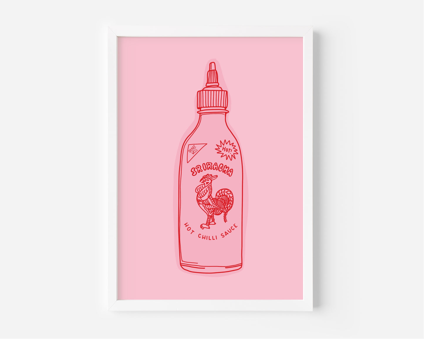 Sriracha Hot Sauce Illustration A4 Print