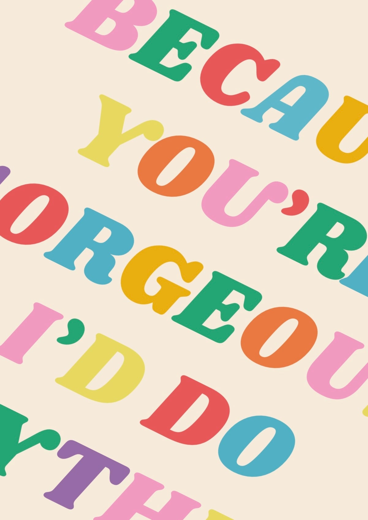 You're Gorgeous (Babybird inspired) A4 Lyric Print