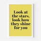 Look At The Stars (Coldplay inspired) A4 Lyric Print