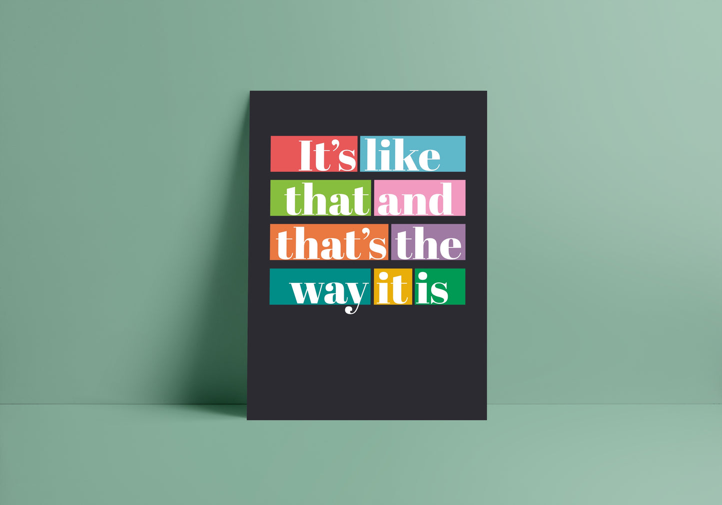 It's Like That (Run DMC inspired) A4 Lyric Print