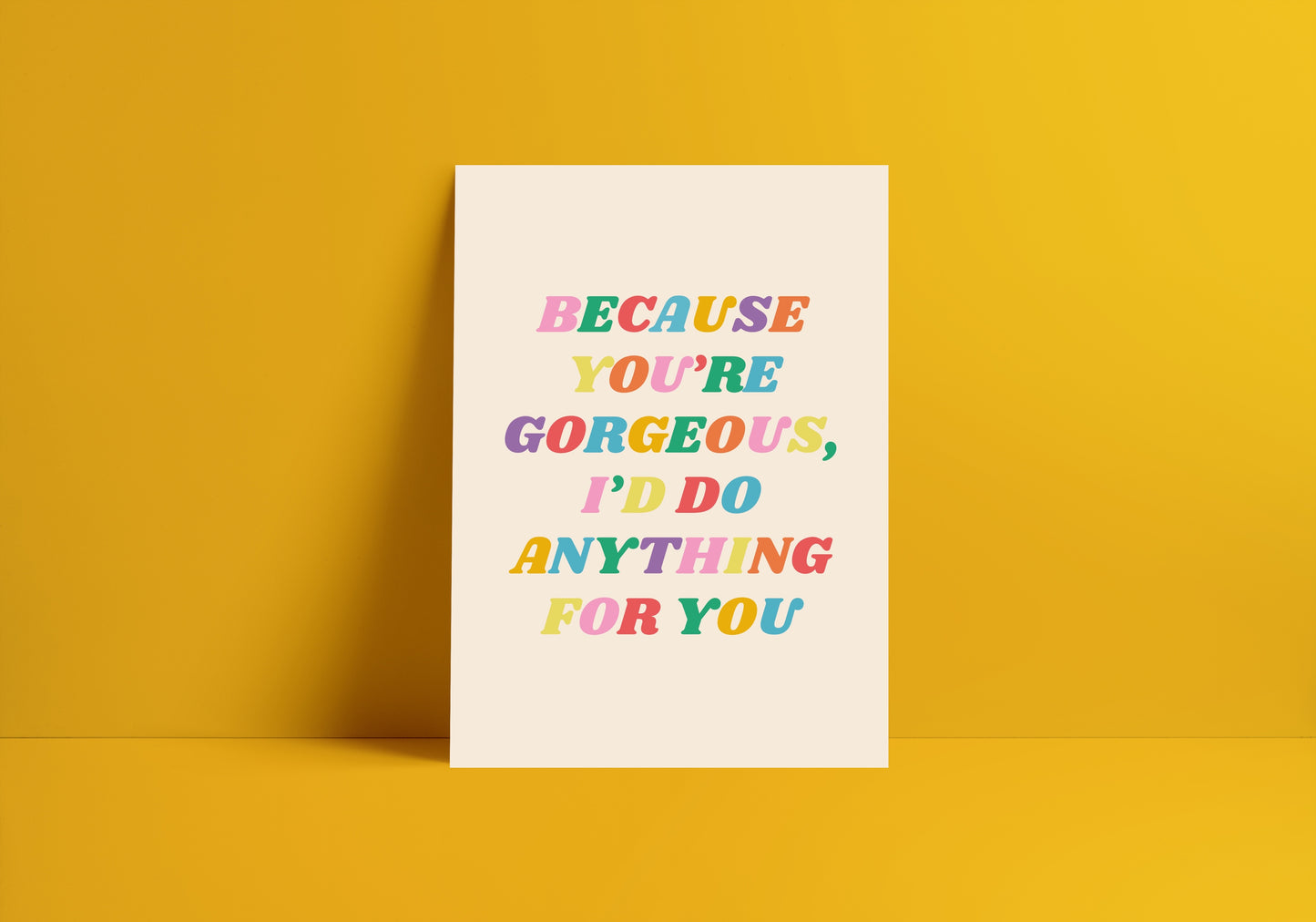 You're Gorgeous (Babybird inspired) A4 Lyric Print