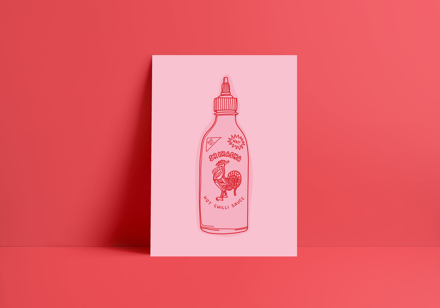 Sriracha Hot Sauce Illustration A4 Print