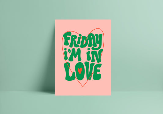 Friday I'm In Love (The Cure inspired) A4 Lyric Art Print