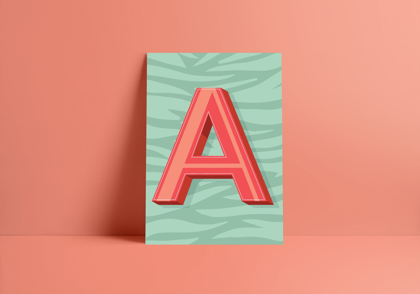 Initial Prints Colourful Posters - A to Z A4 Letter Prints - ABC Prints - 200gsm Gloss Poster Paper